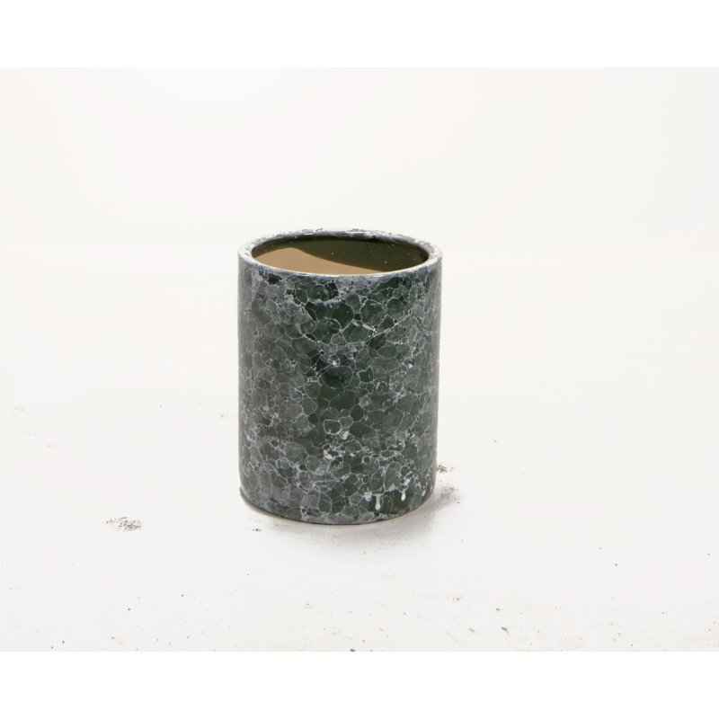 Pot à fleurs en céramique Lisburn, Marbre vert, H 7 po x l 6 po x P 6 po