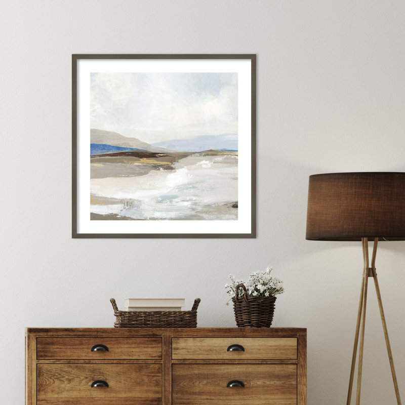 «Soft Sea I Blue» par Wood, reproduction d'art encadrée, H 33 po x l 33 po