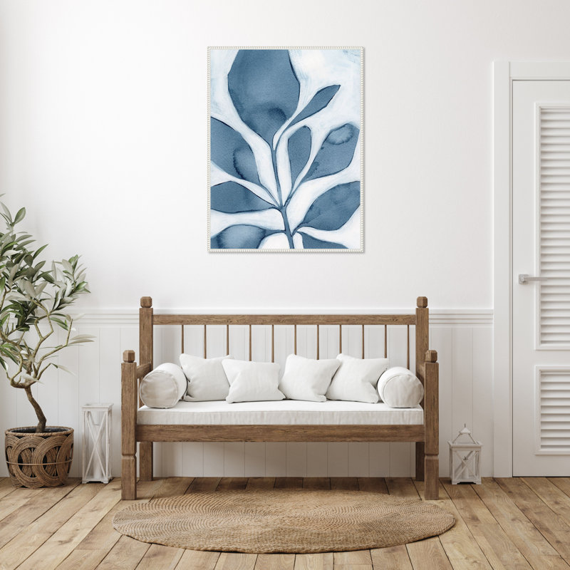 «Blue Weed I» par Grace Popp, reproduction d'art sur toile encadrée, H 42 po x l 32 po