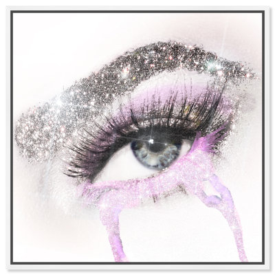 " Fashion And Glam Eyes And Rhinestones Neon Pink, Glam Gray "