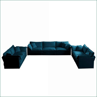 Sofas Couches 3-Piece Modular Set – 2x2 + 1x3 Seat for Living Room | Snow White | Chenille