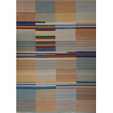 Striped Area Rug in Orange/Blue