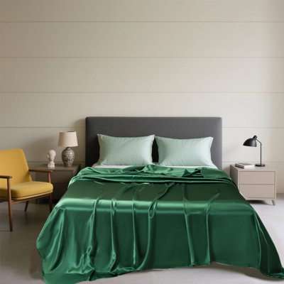 cloth Fabric bed sheet Solid Color Ease Friendly Washable Sheets Luxurious Silk Bedding