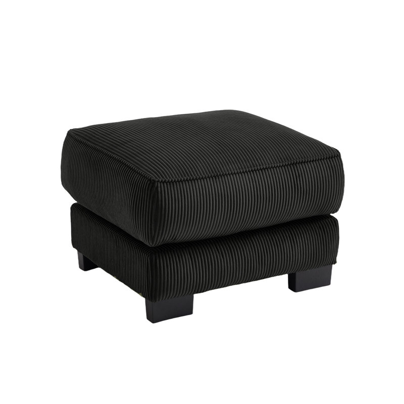 Upholstered Ottoman, Noir