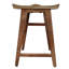 Tabouret à hauteur de comptoir sans dossier Tisa, siège de selle fabriqué à la main en bois d'acacia brun naturel-254910303