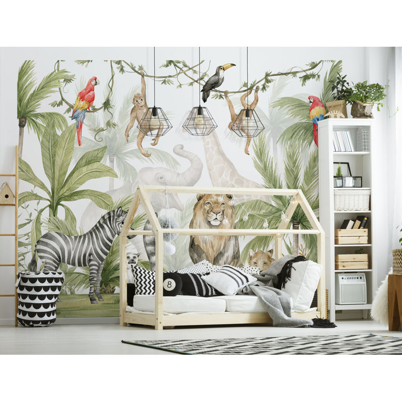 6 Piece Jungle Safari 3m x 2.4m Wall Mural