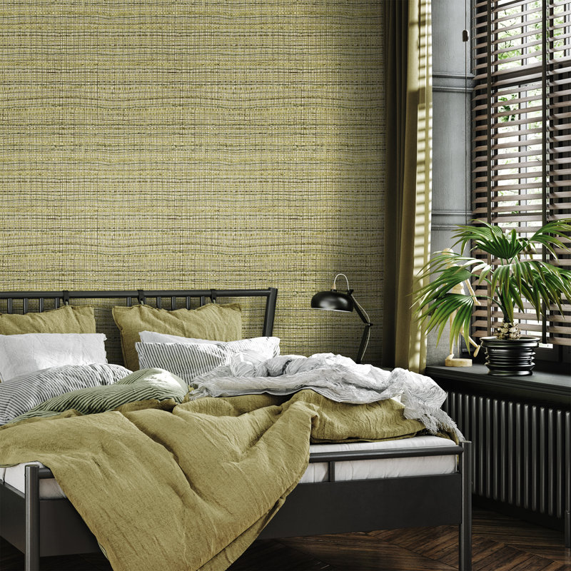 Pepper Fondo Wild Grass Effect Wallpaper Roll, Yellow