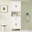 70.9" Tall Freestanding Cabinet For Bathroom, Living Room - Drawer, 4 Soft-Close Doors, 2 Adjustable Shelves, Open Storage, Modern Elegance High Or Laundry-1078494860