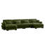 Canapé modulaire en U en forme de U avec repose-pieds mobile, canapé d'angle rembourré et confortable en velours 4 places convertible et profond avec accoudoirs capitonnés, coussin de taille et coussins décoratifs, vert olive-329684780