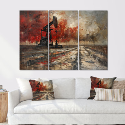 Kynslea - Oil Rigs / Fields Wall Art Print Set
