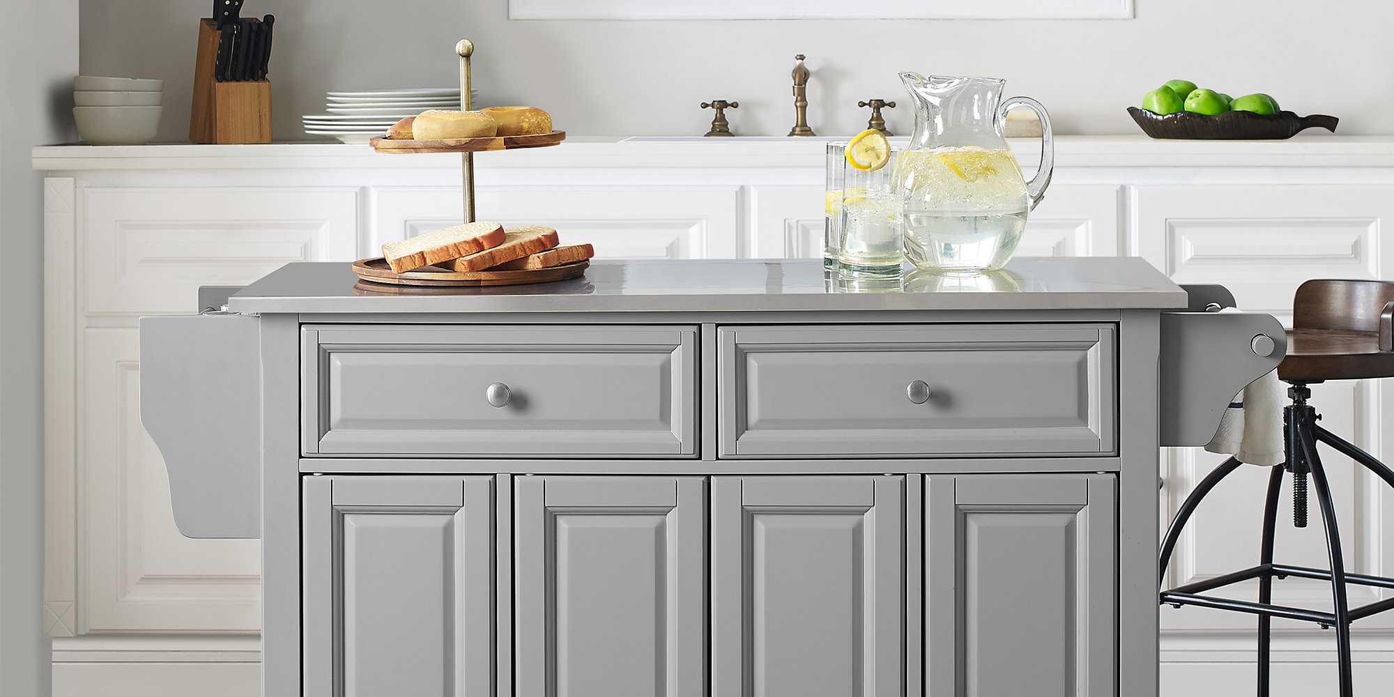 Three Posts Haslingden Metal Kitchen Island & Reviews Wayfair Canada