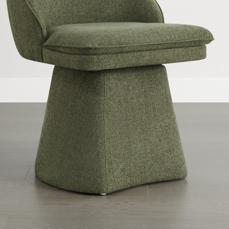 Chaise pivotante rembourrée en tissu, 4, Vert mousse
