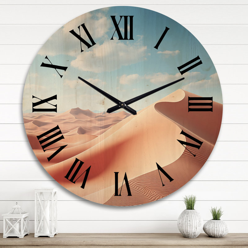 Horloge murale en bois massif Mcclenny, Très grand