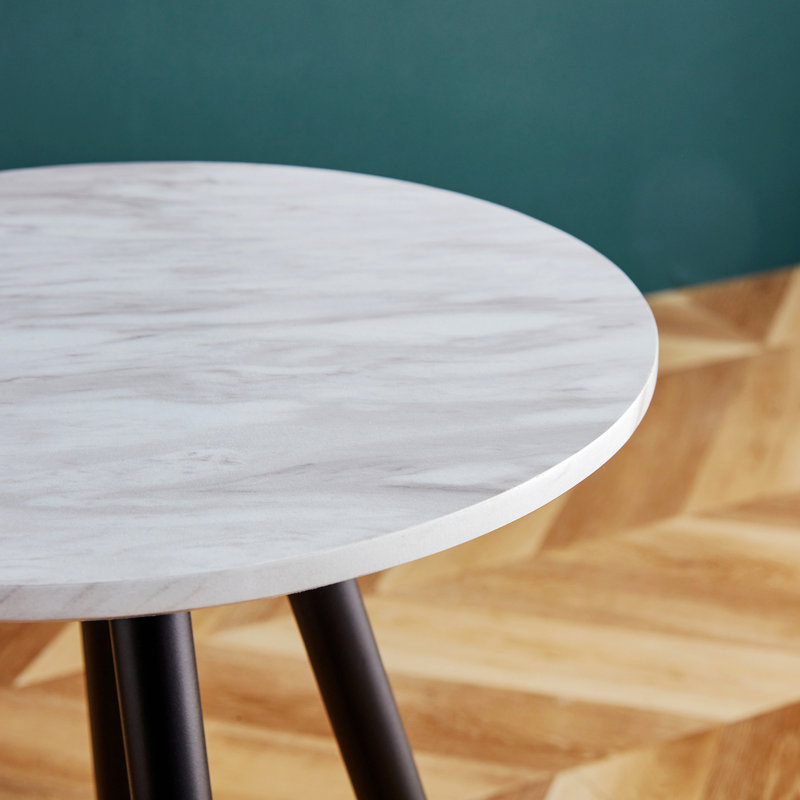 Table basse en bois Hemmine, Noir, Blanc