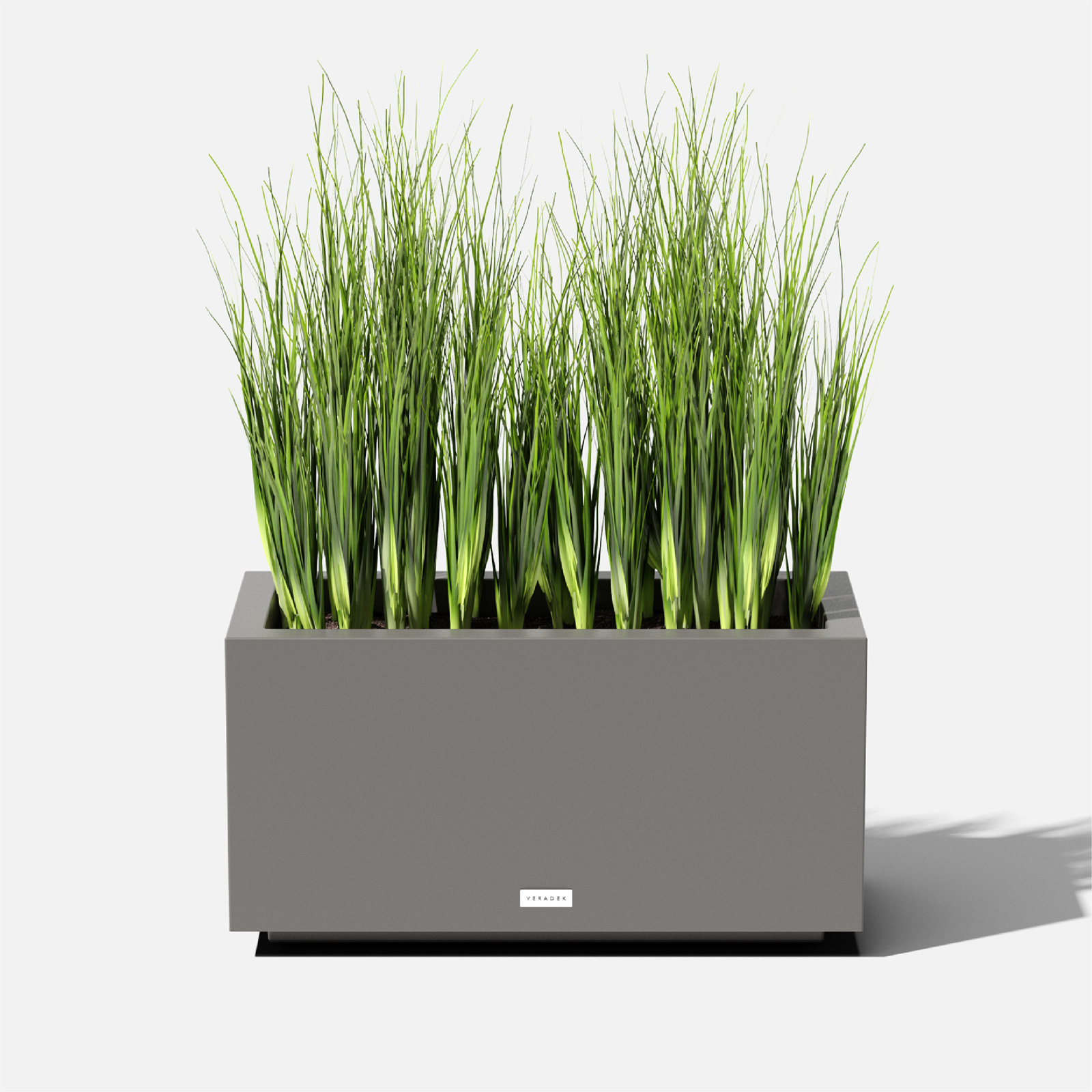 Block Series Planter Box, 13.25” H x 24.75” W x 11” D, Gray