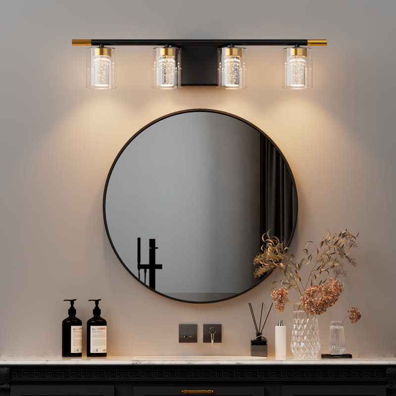 Éclairage de salle de bain à intensité variable à 5 lumières DEL Wobna, Noir, 6