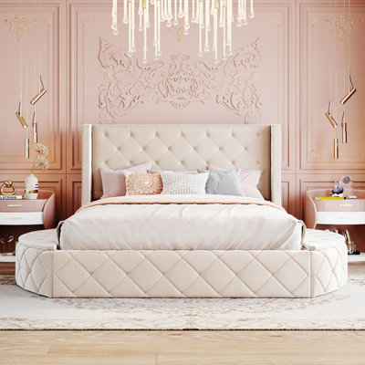 Queen Tufted Low Profile Storage Platform Bed -  Everly Quinn, 270CE7EFB9C1402D835092CE5C02EFF8