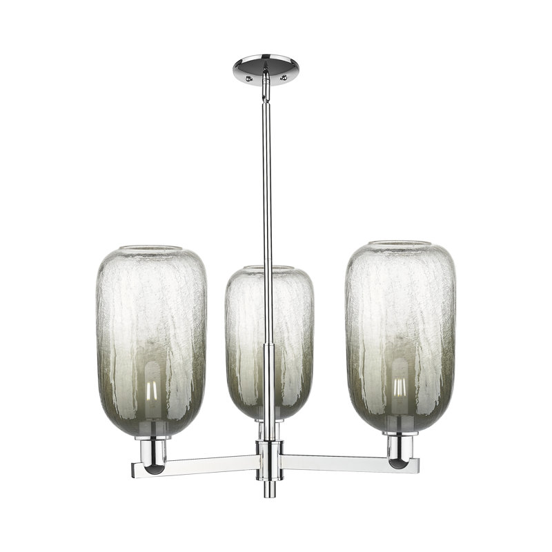 Lustre suspendu 3 lumières Gateshead, Ardoise, Chrome poli