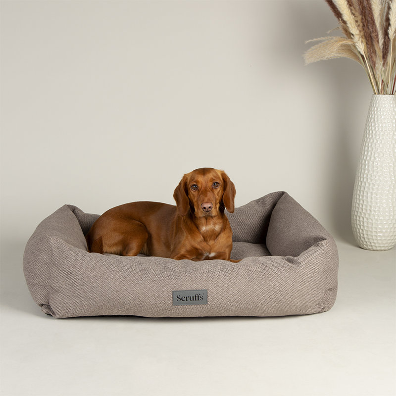 Scruffs Seattle - Luxury Dog & Cat Bed , Stone Grey, 25cm H x 90cm W x 70cm D