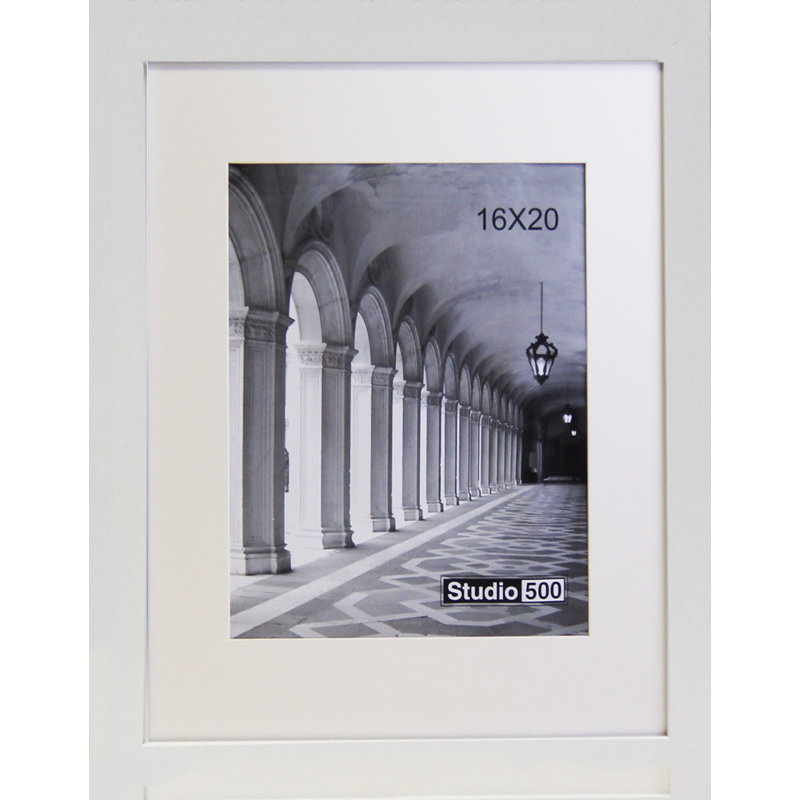 Vault Picture Frame with Mat, 20" x 16", Silver, 1