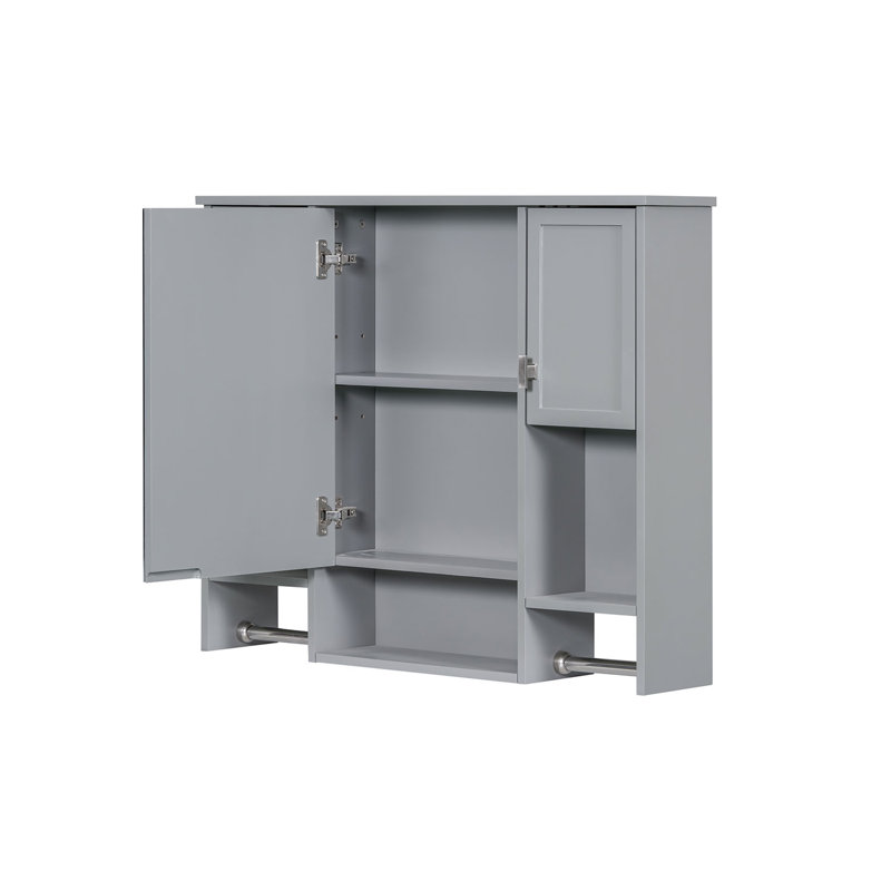 Ensemble de meuble-lavabo simple 36 po avec plateau en céramique et miroir Marelene, Gris