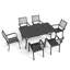 Ensemble de table de patio en métal 7 pièces avec 6 chaises
