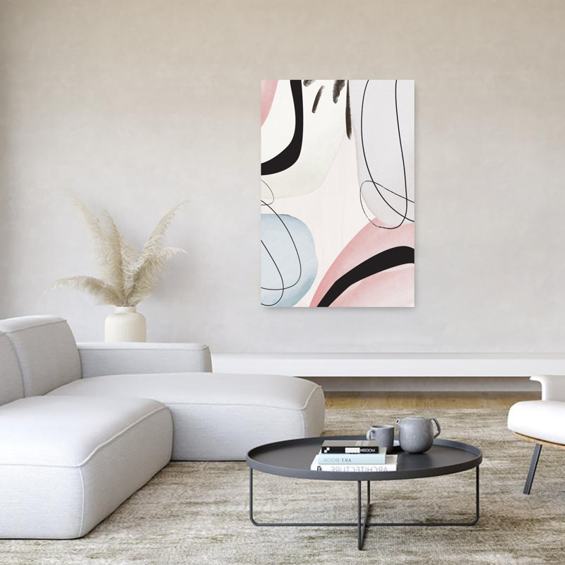Soft Organic Abstraction Abstract Contemporary Delicate Wall Art Print by Sally Ann Moss - Wrapped Canvas Print