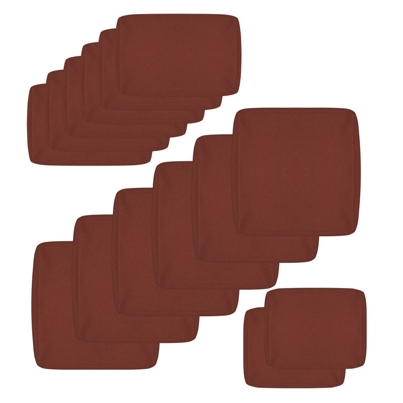 Delaili Hokku Designs 14-Piece Outdoor Patio 27 x 27x 4.1'' Cushion Cover, Terracotta