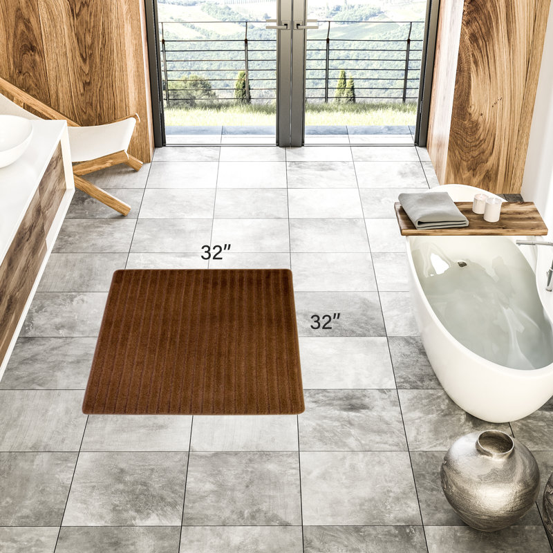 Tapis de cuisine, Brun, Carré 2 pi 8 po