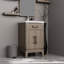 20 po W Meuble-lavabo gris avec comptoir en acrylique à double fermeture et miroir de 18 po - Finition brillante de qualité D-184546385