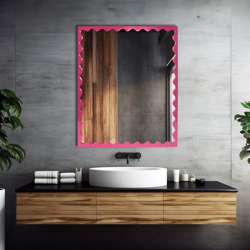 Ailee Rectangle Mirror, Hot Pink