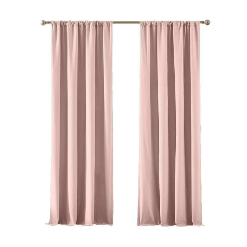 Semi Sheer Curtain Pair, Pink, 50" W x 96" L