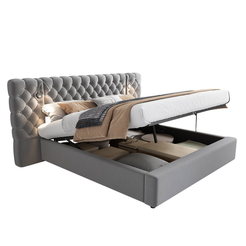 Upholstered Ottoman Storage Bed, Super King (6')