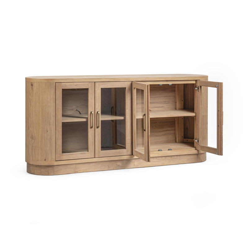 Vander 78" Oak Veneer Wood Buffet Sideboard, Coastal Haven