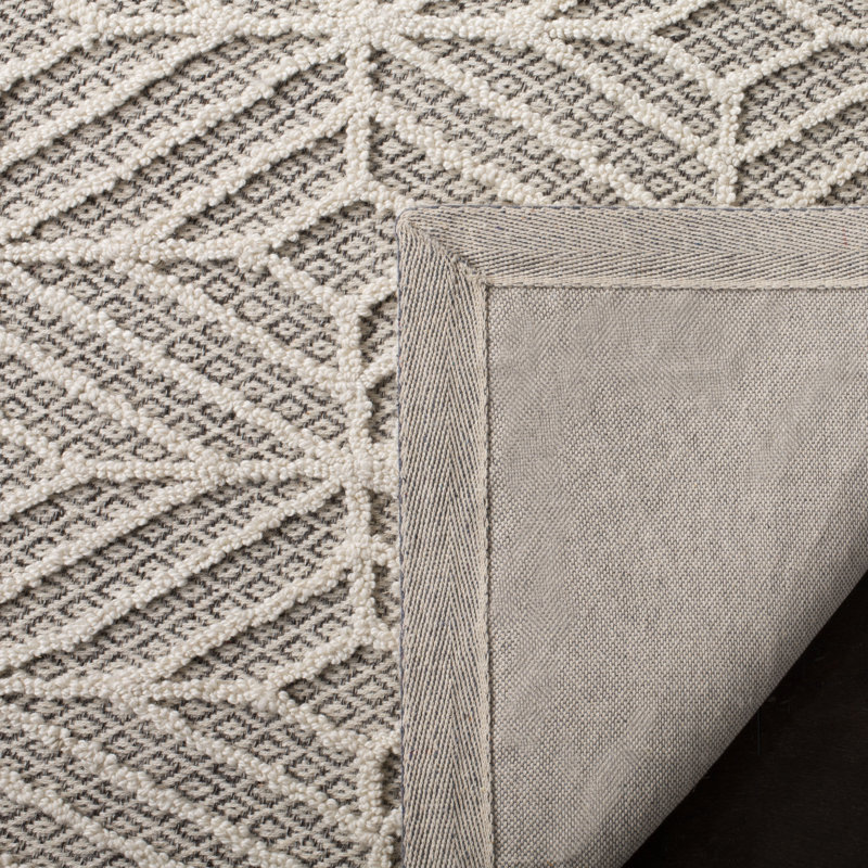 Hamlin Trace Hand Tufted Wool Geometric Rug, Square 6'