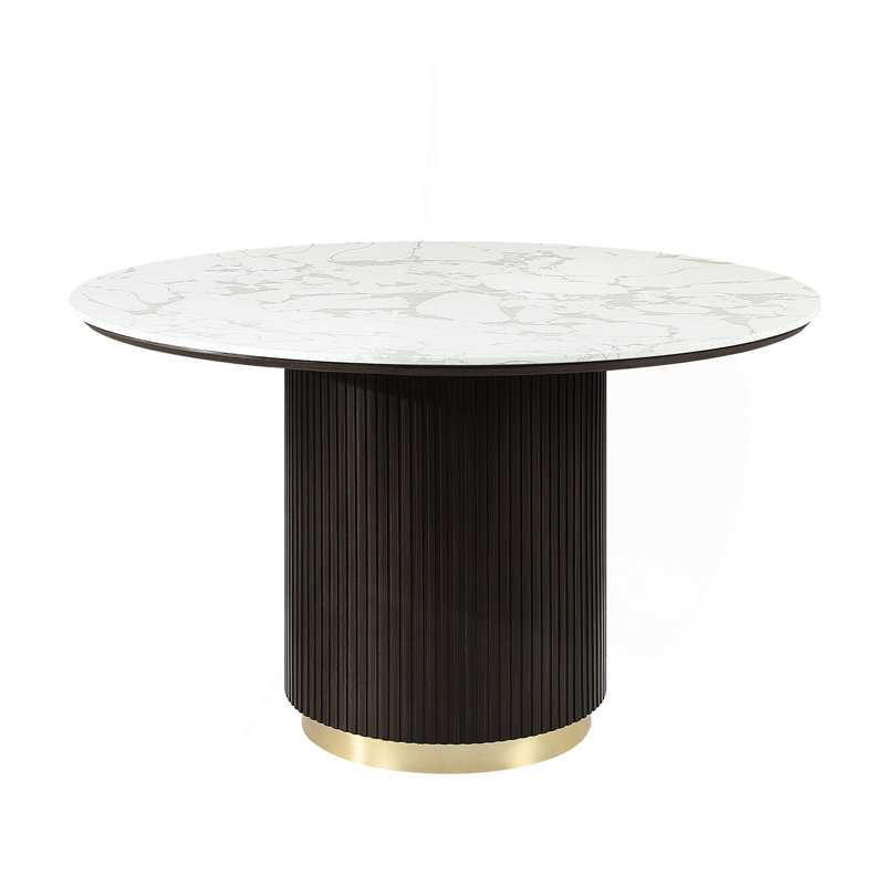 Plateau de table en marbre et finition espresso Clayten