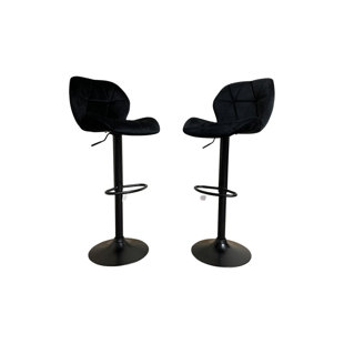 Hampton & Stewart Swivel Upholstered Adjustable Height Counter Stool with Metal Frame (Set of 2)