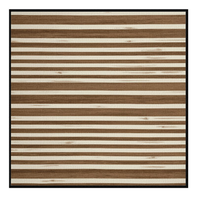 Washable Oak White Striped Area Rug
