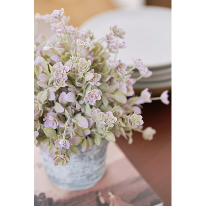 Thym artificiel en pot (rose et mauve)