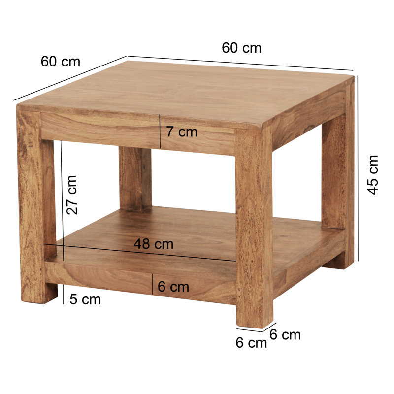 Lewistown Solid Wood Solid Wood Coffee Table with Storage, Acacia