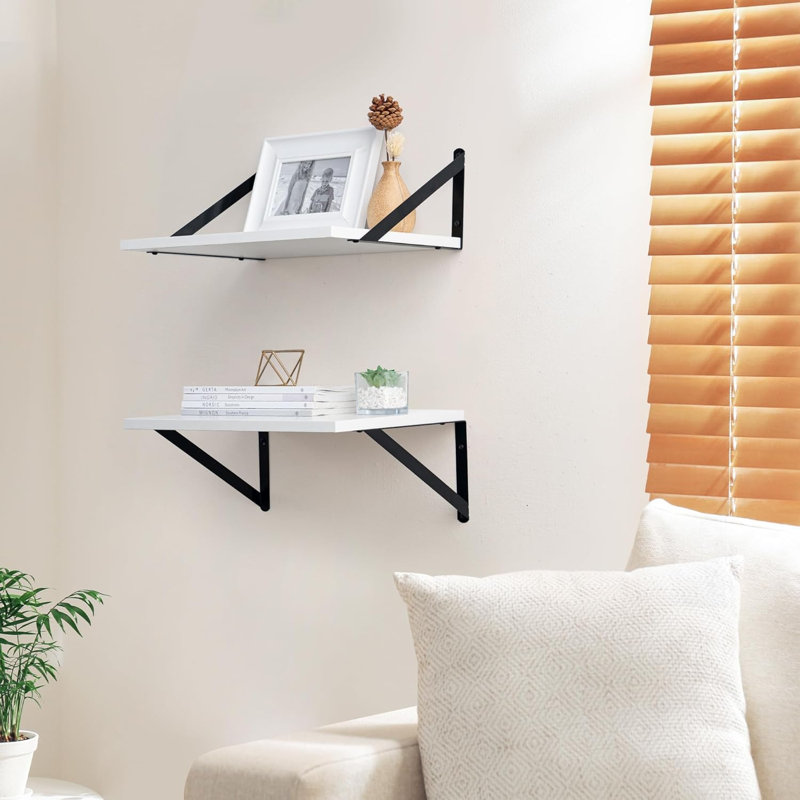 Ossiel Piece Floating Shelf, White