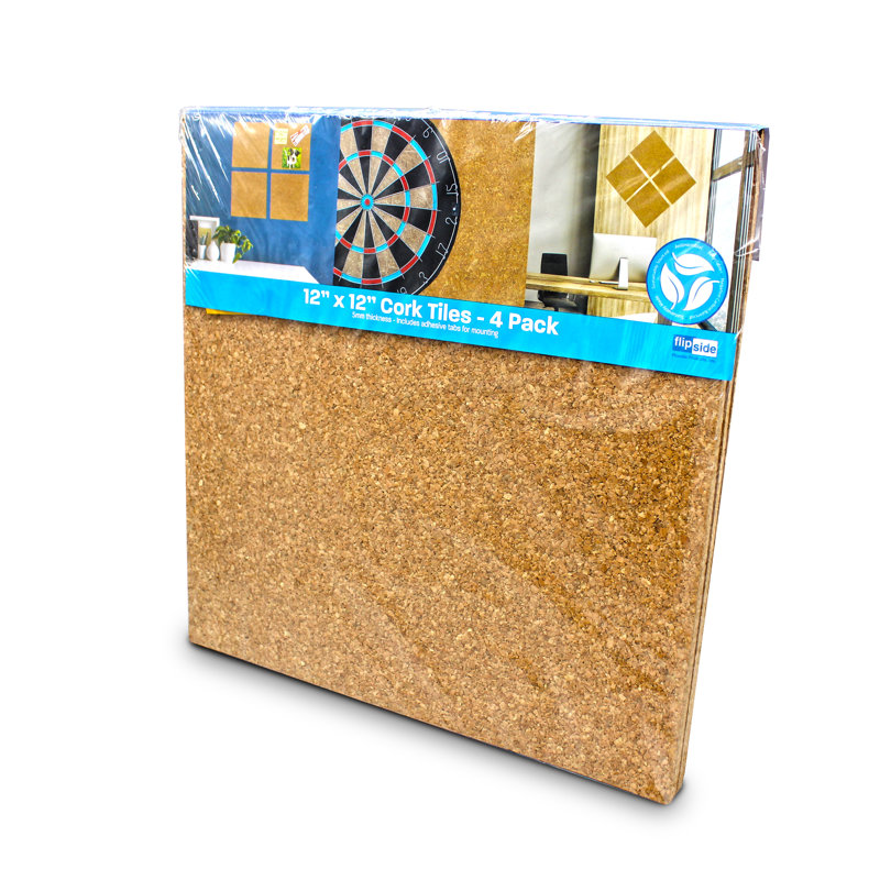 Babillard réversible mural H 30 cm x l 30 cm Cork Tiles, Brun foncé