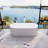 Solid Surface Freestanding Column Style Soaking Bathtub With Overflow And Drain