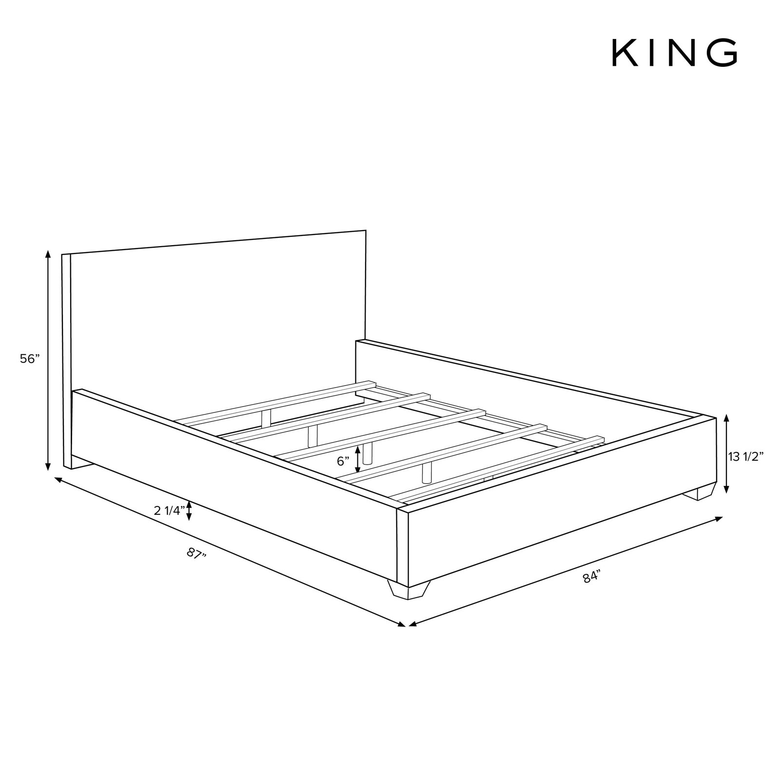 Allis Upholstered Wingback Bed, King, Classic Gingham Tan
