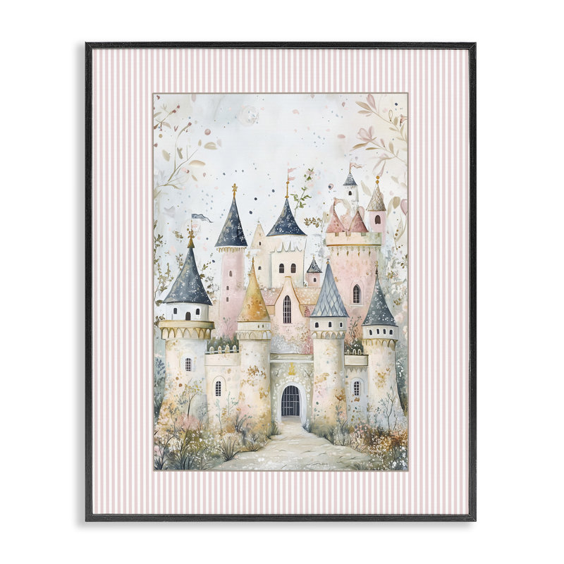 Enchanted Dreams Castle, estampe numérique, design par Christine Simpson Art, Giclée noire de minuit encadrée