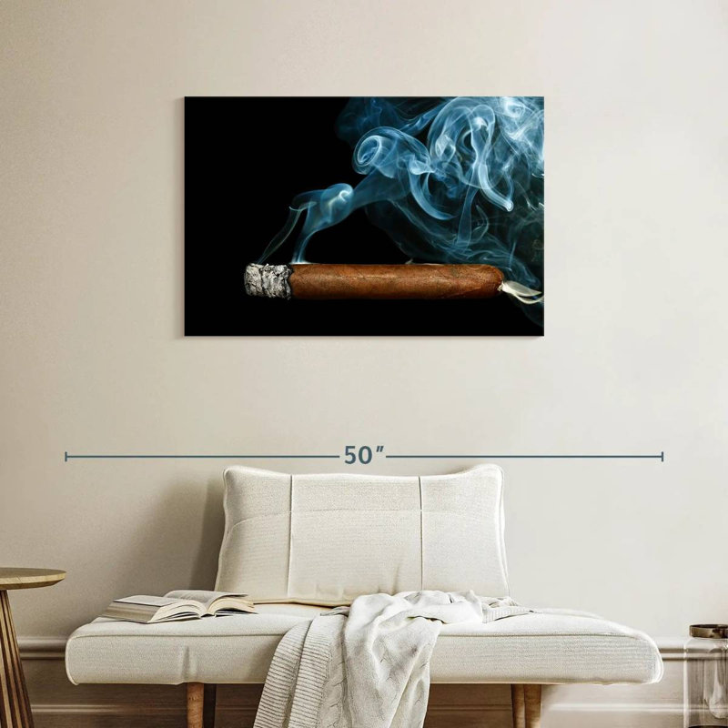 Senne Cigar With Smoke, 24" H x 36" W