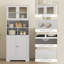 Armoire de rangement garde-manger moderne avec portes en verre blanc