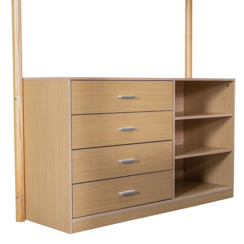Teddy Fleece Loft Bed Wood Bed, Full, Natural