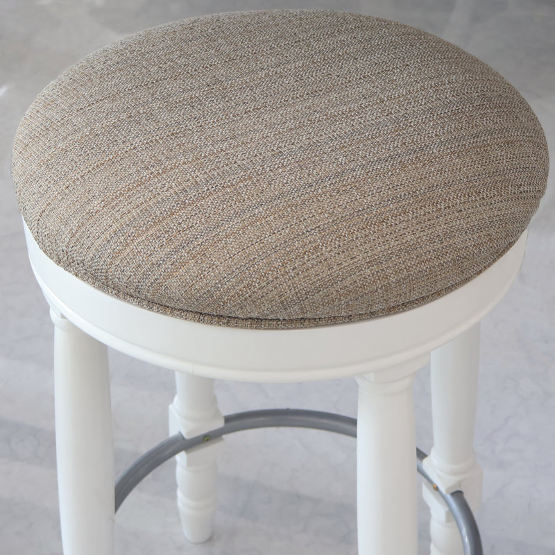Bar Stools Set Of 2, 26" Counter Height, 360° Swivel Wooden Barstool With Fabric Upholstered Seat For Kitchen, Dining, And Living Room