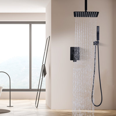 Ceiling Mount Complete Shower Faucet With Pressure Balancing Rough-In Valve